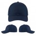 USA-made 6H Navy Polycotton Twill baseball cap, virtual view, manufactured in Newark NJ
