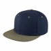 USA-made 6H Navy-Khaki Polycotton Twill baseball cap, 3q view, manufactured in Newark NJ
