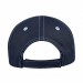 USA-made 6H Navy-White Polycotton Twill baseball cap, back view, manufactured in Newark NJ