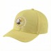 USA-made 6H Safety Green Polycotton Twill baseball cap, decorated view, manufactured in Newark NJ