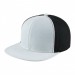 USA-made 6H White-Black Polycotton Twill baseball cap, 3q view, manufactured in Newark NJ