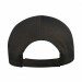 USA-made 6H White-Black Polycotton Twill baseball cap, back view, manufactured in Newark NJ