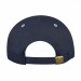 USA-made 6L Navy-White Polycotton Twill baseball cap, back view, manufactured in Newark NJ