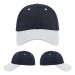 USA-made 6L Navy-White Polycotton Twill baseball cap, virtual view, manufactured in Newark NJ