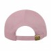 USA-made 6L Pink Polycotton Twill baseball cap, back view, manufactured in Newark NJ