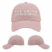 USA-made 6L Pink Polycotton Twill baseball cap, decorated view, manufactured in Newark NJ