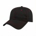 USA-made 6L Black-Red Polycotton Twill baseball cap, 3q view, manufactured in Newark NJ