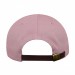 USA-made 6L Pink Polycotton Twill baseball cap, back view, manufactured in Newark NJ