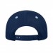 USA-made 6L Navy-White Polycotton Twill baseball cap, back view, manufactured in Newark NJ