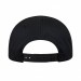 USA-made 6L Black Polycotton Twill baseball cap, back view, manufactured in Newark NJ