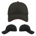 USA-made 6L Black-Red Polycotton Twill baseball cap, virtual view, manufactured in Newark NJ