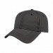 USA-made 6L Dark Gray-Black Polycotton Twill baseball cap, 3q view, manufactured in Newark NJ