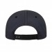 USA-made 6L Dark Gray-Black Polycotton Twill baseball cap, back view, manufactured in Newark NJ