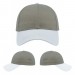 USA-made 6L Light Gray-White Polycotton Twill baseball cap, virtual view, manufactured in Newark NJ
