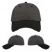 USA-made 6L Dark Gray-Black Polycotton Twill baseball cap, virtual view, manufactured in Newark NJ