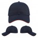 USA-made 6L Navy-Orange Polycotton Twill baseball cap, virtual view, manufactured in Newark NJ