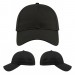 USA-made 6L Black Polycotton Twill baseball cap, virtual view, manufactured in Newark NJ