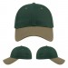 USA-made 6L Hunter Green-Khaki Polycotton Twill baseball cap, virtual view, manufactured in Newark NJ