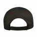 USA-made 6L Black-Red Polycotton Twill baseball cap, back view, manufactured in Newark NJ