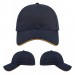 USA-made 6L Navy-Athletic Gold Polycotton Twill baseball cap, virtual view, manufactured in Newark NJ