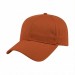 USA-made 6L Orange Polycotton Twill baseball cap, 3q view, manufactured in Newark NJ