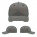 USA-made 6S Light Gray-Black Polycotton Twill baseball cap, virtual view, manufactured in Newark NJ