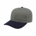 USA-made 6S Light Gray-Navy Polycotton Twill baseball cap, 3q view, manufactured in Newark NJ