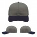 USA-made 6S Light Gray-Navy Polycotton Twill baseball cap, virtual view, manufactured in Newark NJ