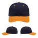 USA-made 6S Navy-Athletic Gold Polycotton Twill baseball cap, virtual view, manufactured in Newark NJ
