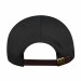 USA-made 6S Black-Athletic Gold Polycotton Twill baseball cap, back view, manufactured in Newark NJ