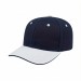 USA-made 6S Navy-White Polycotton Twill baseball cap, 3q view, manufactured in Newark NJ