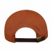 USA-made 6S Navy-Orange Polycotton Twill baseball cap, back view, manufactured in Newark NJ