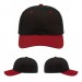 USA-made 6S Black-Red Polycotton Twill baseball cap, virtual view, manufactured in Newark NJ