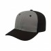 USA-made 6S Light Gray-Black Polycotton Twill baseball cap, 3q view, manufactured in Newark NJ