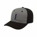 USA-made 6S Light Gray-Black Polycotton Twill baseball cap, decorated view, manufactured in Newark NJ