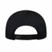 USA-made 6S Black Polycotton Twill baseball cap, back view, manufactured in Newark NJ