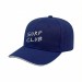 USA-made 6S Royal Blue-White Polycotton Twill baseball cap, decorated view, manufactured in Newark NJ