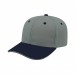USA-made 6S Light Gray-Navy Polycotton Twill baseball cap, 3q view, manufactured in Newark NJ