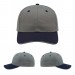USA-made 6S Light Gray-Navy Polycotton Twill baseball cap, virtual view, manufactured in Newark NJ