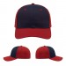 USA-made 6S Navy-Red Polycotton Twill baseball cap, virtual view, manufactured in Newark NJ