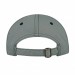 USA-made 6S Light Gray-Black Polycotton Twill baseball cap, back view, manufactured in Newark NJ