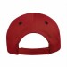 USA-made 6S Red-Black Polycotton Twill baseball cap, back view, manufactured in Newark NJ