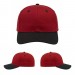 USA-made 6S Red-Black Polycotton Twill baseball cap, virtual view, manufactured in Newark NJ