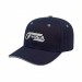 USA-made 6S Navy-Light Gray Polycotton Twill baseball cap, decorated view, manufactured in Newark NJ