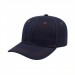 USA-made 6S Navy-Orange Polycotton Twill baseball cap, 3q view, manufactured in Newark NJ