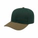 USA-made 6S Hunter Green-Khaki Polycotton Twill baseball cap, 3q view, manufactured in Newark NJ