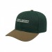 USA-made 6S Hunter Green-Khaki Polycotton Twill baseball cap, decorated view, manufactured in Newark NJ
