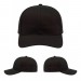 USA-made 6S Black Polycotton Twill baseball cap, virtual view, manufactured in Newark NJ