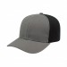 USA-made 6S Light Gray-Black Polycotton Twill baseball cap, 3q view, manufactured in Newark NJ