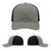 USA-made 6S Light Gray-Black Polycotton Twill baseball cap, virtual view, manufactured in Newark NJ